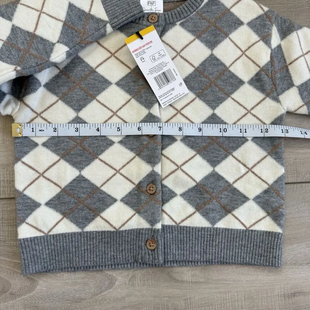 F&F x Samantha Faiers Argyle Cardigan and Skirt 2-Piece‎ Set 3-4 Years, new